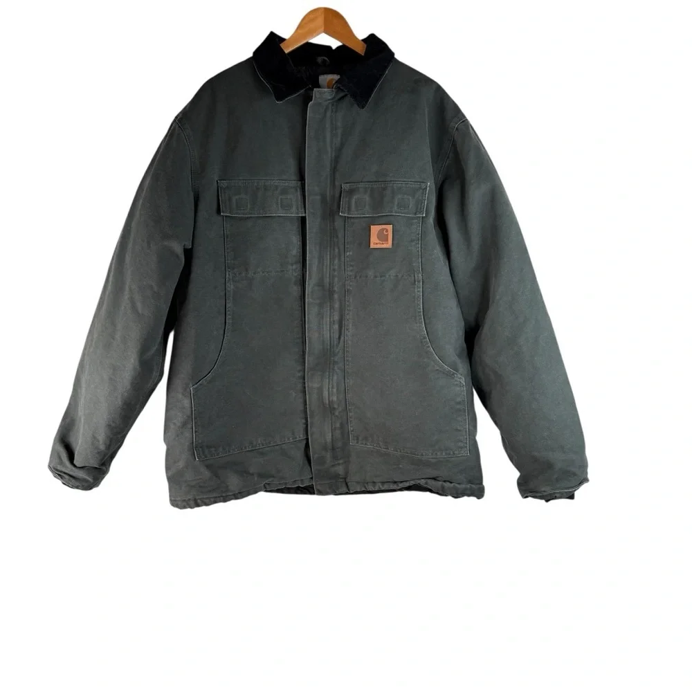 Carhartt Arctic Jacket Nylon Quilt Lined Mens C26 MOS Moss Green Canvas Size XL